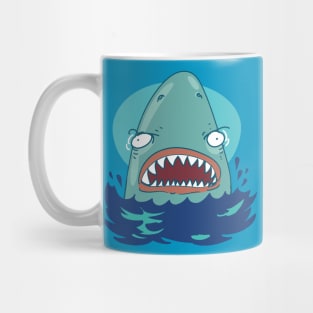 great white shark cartoon Mug